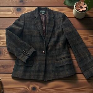 Lauren Ralph Lauren Dark Plaid Blazer